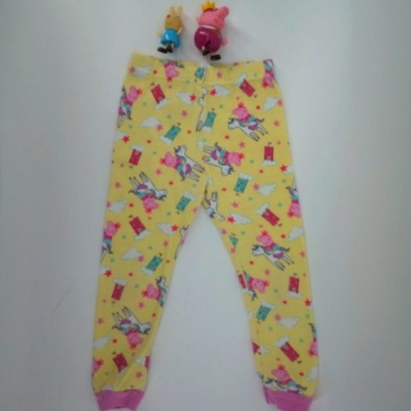 Peppa Pig Pajama Bottoms & Toys Set 100% Cotton Yellow Pink PJ 4T - Picture 9 of 13
